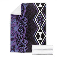 Purple Aotearoa Blanket Taniko Motifs With Paua Shell Kowhaiwhai