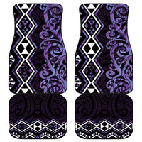Purple Aotearoa Car Mats Taniko Motifs With Paua Shell Kowhaiwhai