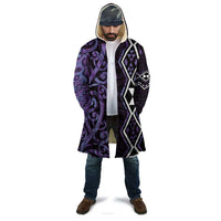 Purple Aotearoa Cloak Taniko Motifs With Paua Shell Kowhaiwhai - Polynesian Pride