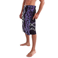 Purple Aotearoa Lavalava Taniko Motifs With Paua Shell Kowhaiwhai
