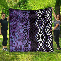Purple Aotearoa Quilt Taniko Motifs With Paua Shell Kowhaiwhai