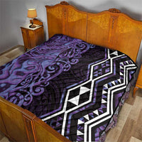 Purple Aotearoa Quilt Taniko Motifs With Paua Shell Kowhaiwhai