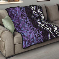 Purple Aotearoa Quilt Taniko Motifs With Paua Shell Kowhaiwhai