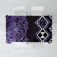 Purple Aotearoa Tablecloth Taniko Motifs With Paua Shell Kowhaiwhai