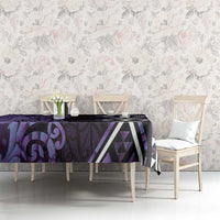 Purple Aotearoa Tablecloth Taniko Motifs With Paua Shell Kowhaiwhai