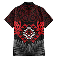 Aotearoa Kiwi Taniko Family Matching Tank Maxi Dress and Hawaiian Shirt Silver Fern With Maori Koru Pattern LT14 - Polynesian Pride