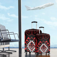 Aotearoa Kiwi Taniko Luggage Cover Silver Fern With Maori Koru Pattern