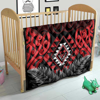 Aotearoa Kiwi Taniko Quilt Silver Fern With Maori Koru Pattern