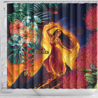 Hawaii Kilauea Big Islands Shower Curtain Pele Goddess With Tropical Flowers LT14 - Polynesian Pride