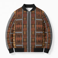 Malo e Lelei Tonga Bomber Puffer Jacket Tongan Ngatu Tapa Cloth LT14 Unisex Orange - Polynesian Pride