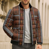 Malo e Lelei Tonga Bomber Puffer Jacket Tongan Ngatu Tapa Cloth LT14 - Polynesian Pride
