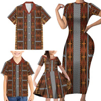 Malo e Lelei Tonga Family Matching Short Sleeve Bodycon Dress and Hawaiian Shirt Tongan Ngatu Tapa Cloth - Polynesian Pride