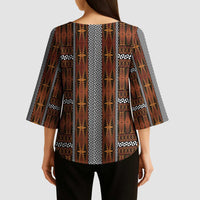 Malo e Lelei Tonga Kimono Sleeve Blouse Tongan Ngatu Tapa Cloth - Polynesian Pride
