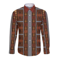 Malo e Lelei Tonga Long Sleeve Button Shirt Tongan Ngatu Tapa Cloth - Polynesian Pride