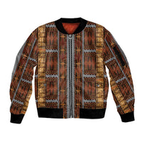 Malo e Lelei Tonga Sleeve Zip Bomber Jacket Tongan Ngatu Tapa Cloth - Polynesian Pride