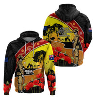 New Zealand And Australia ANZAC Day Zip Hoodie Aboriginal Maori Starring Night Style LT14 - Polynesian Pride