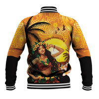 Aloha Hawaii Women's Day Baseball Jacket Hula Girl With Sunset Vibes LT14 - Polynesian Pride