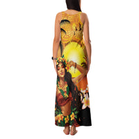 Aloha Hawaii Women's Day Family Matching Tank Maxi Dress and Hawaiian Shirt Hula Girl With Sunset Vibes LT14 - Polynesian Pride