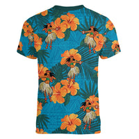 Hawaii Luau Party Women V Neck T Shirt Dancing Girl Tropical Flowers LT14 - Polynesian Pride