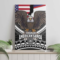 Talofa American Samoa Flag Day Canvas Wall Art Bald Eagle Polynesian Tattoo