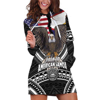 Talofa American Samoa Flag Day Hoodie Dress Bald Eagle Polynesian Tattoo LT14 Black - Polynesian Pride