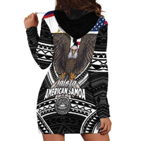 Talofa American Samoa Flag Day Hoodie Dress Bald Eagle Polynesian Tattoo LT14 - Polynesian Pride