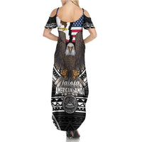 Talofa American Samoa Flag Day Summer Maxi Dress Bald Eagle Polynesian Tattoo