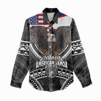 Talofa American Samoa Flag Day Women Casual Shirt Bald Eagle Polynesian Tattoo