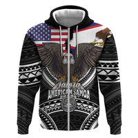 Talofa American Samoa Flag Day Zip Hoodie Bald Eagle Polynesian Tattoo