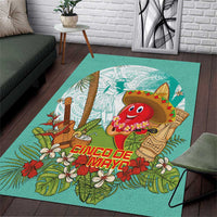 Hawaii Cinco de Mayo Area Rug Chili Pepper Hula Girl Tropical Vibes