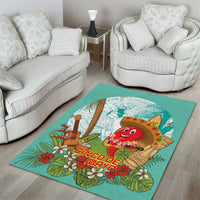 Hawaii Cinco de Mayo Area Rug Chili Pepper Hula Girl Tropical Vibes