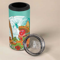 Hawaii Cinco de Mayo 4 in 1 Can Cooler Tumbler Chili Pepper Hula Girl Tropical Vibes