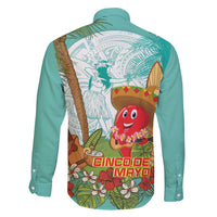 Hawaii Cinco de Mayo Family Matching Long Sleeve Bodycon Dress and Hawaiian Shirt Chili Pepper Hula Girl Tropical Vibes