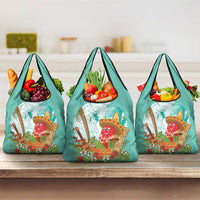 Hawaii Cinco de Mayo Grocery Bag Chili Pepper Hula Girl Tropical Vibes