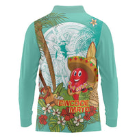 Hawaii Cinco de Mayo Long Sleeve Polo Shirt Chili Pepper Hula Girl Tropical Vibes LT14 - Polynesian Pride