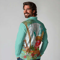 Hawaii Cinco de Mayo Long Sleeve Polo Shirt Chili Pepper Hula Girl Tropical Vibes LT14 - Polynesian Pride