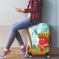 Hawaii Cinco de Mayo Luggage Cover Chili Pepper Hula Girl Tropical Vibes