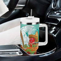 Hawaii Cinco de Mayo Tumbler With Handle Chili Pepper Hula Girl Tropical Vibes