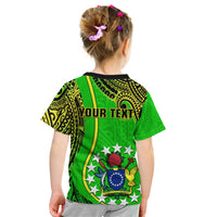 Personalised Cook Islands Kid T Shirt Mangaia Gospel Day Green Version LT14 - Polynesian Pride