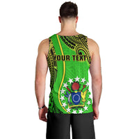 Personalised Cook Islands Men Tank Top Mangaia Gospel Day Green Version LT14 - Polynesian Pride