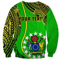 Personalised Cook Islands Sweatshirt Mangaia Gospel Day Green Version LT14 - Polynesian Pride