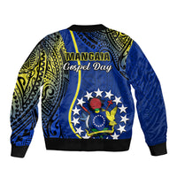 Polynesian Pride Cook Islands Sleeve Zip Bomber Jacket Mangaia Gospel Day Blue Version LT14 - Polynesian Pride