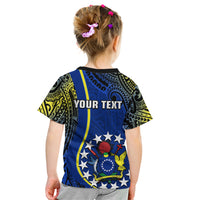 Personalised Cook Islands Kid T Shirt Mangaia Gospel Day Blue Version LT14 - Polynesian Pride