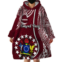 June 15 Mangaia Gospel Day Mangaia Cook Islands Wearable Blanket Hoodie Maroon Version LT14 - Polynesian Pride