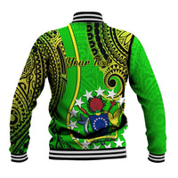 Personalised Cook Islands Baseball Jacket Kuki Airani Coat Of Arms LT14 - Polynesian Pride