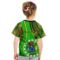Personalised Cook Islands Kid T Shirt Kuki Airani Coat Of Arms LT14 - Polynesian Pride