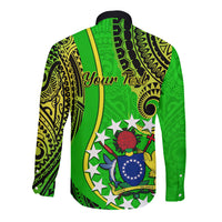 Personalised Cook Islands Long Sleeve Button Shirt Kuki Airani Coat Of Arms LT14 - Polynesian Pride