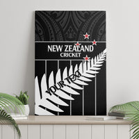 Custom New Zealand Silver Fern Cricket Canvas Wall Art Aotearoa Maori Go Black Cap