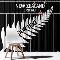 Custom New Zealand Silver Fern Cricket Window Curtain Aotearoa Maori Go Black Cap