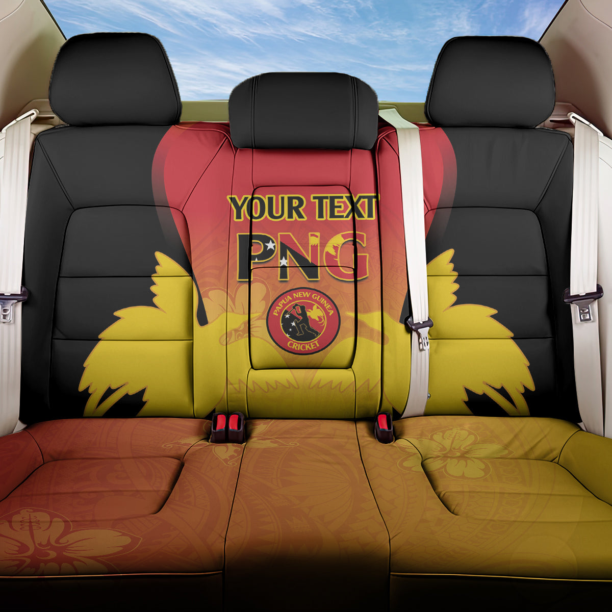 Custom Papua New Guinea Cricket Back Car Seat Cover 2024 Go PNG